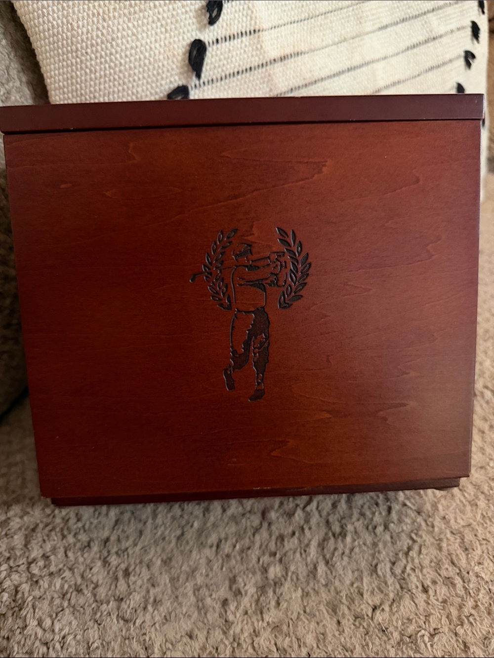 Vintage golf scorecard organizer with Embossed Golfer Logo - Rich Mahogany